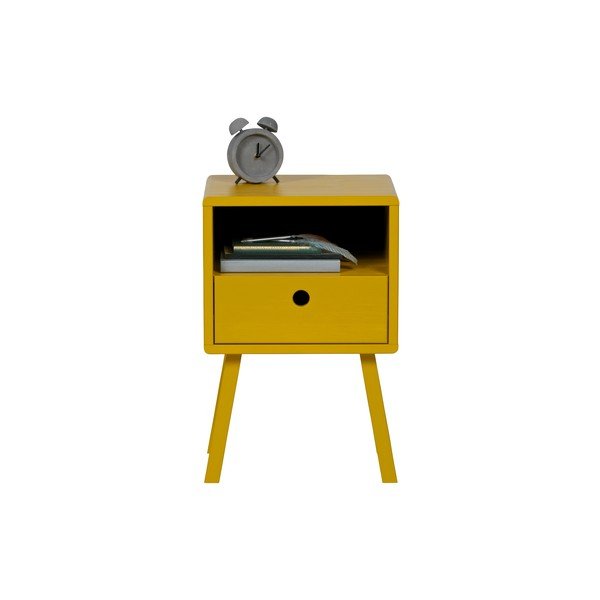 Sammie sárga éjjeliszekrény tömör borovi fenyőből - WOOOD-image-2