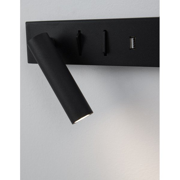 Matt fekete fém LED fali lámpa hajlítható szerkezettel-USB csatlakozóval Vida – Nova Luce-image-1
