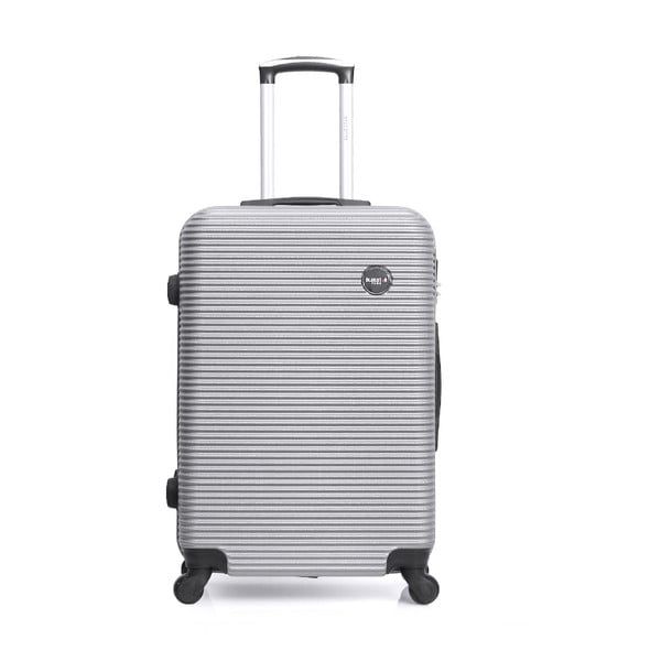 Porto ezüst színű gurulós utazó bőrönd, 39 l - Bluestar