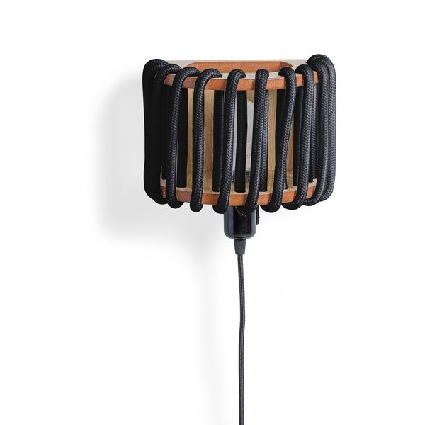 Macaron fekete falilámpa fa szerkezettel, hossz 20 cm - EMKO-image-1