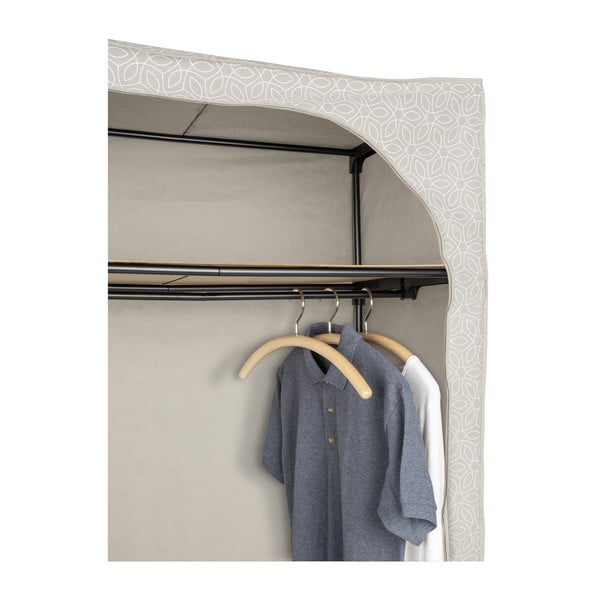 Bézs textil ruhásszekrény 90x160 cm Balance – Wenko-image-1