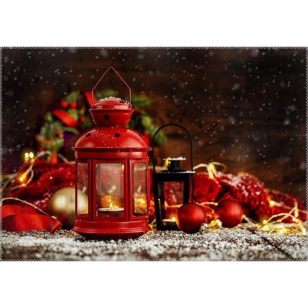 Christmas Period Red Metal Lantern szőnyeg, 50 x 80 cm - Vitaus