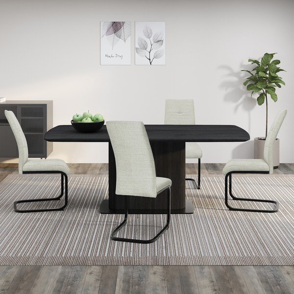 Krémszínű textil étkezőszék szett 2 db-os Calgoty – Støraa-image-4