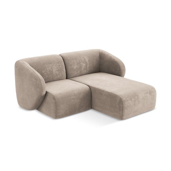 Világosbarna zsenília sarokkanapé (jobb oldali-heverő résszel) Lani – Makamii-image-2