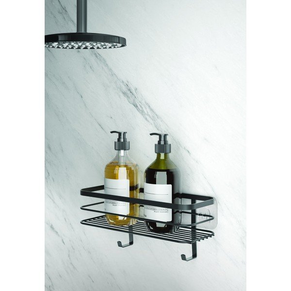 Origin fekete fali fürdőszobai polc - Metaltex-image-1