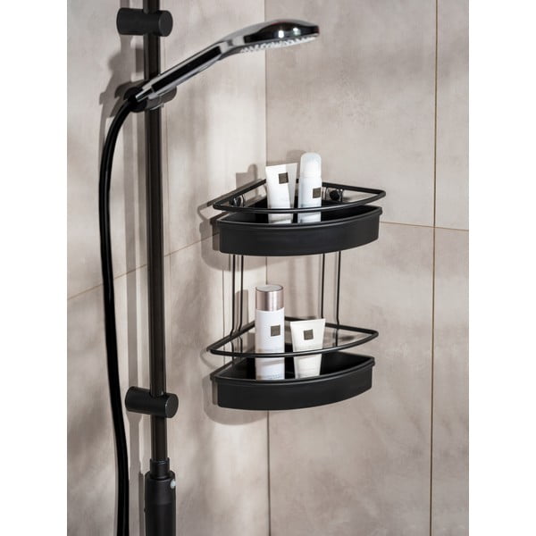 Molinella fekete sarok zuhanypolc, 30 x 22 cm - Wenko-image-1