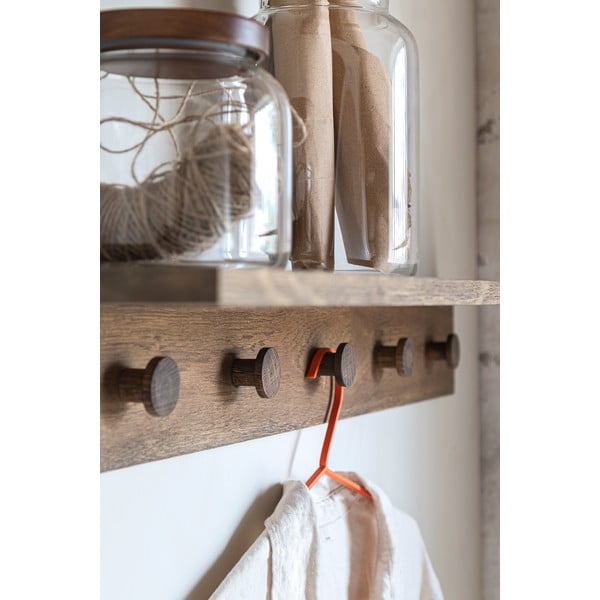 Barna tölgyfa fali fogas polccal 90 cm Showcase – Mette Ditmer Denmark-image-3