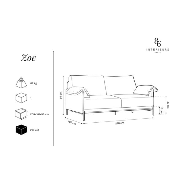 Zoe zöld kanapé - Interieurs 86-image-4