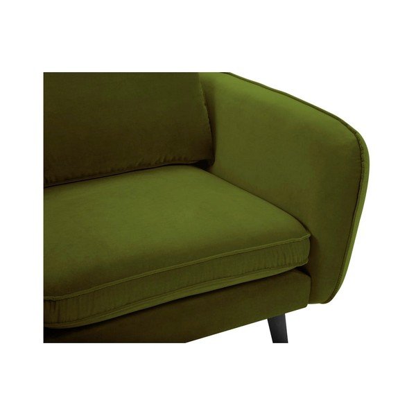 Lento zöld bársony fotel fekete lábakkal - Kooko Home-image-4