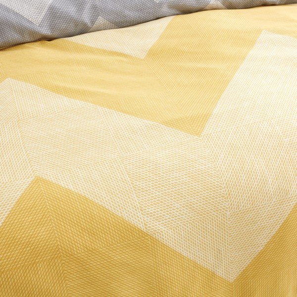 Sárga-szürke ágyneműhuzat 200x135 cm Chevron Geo - Catherine Lansfield-image-1