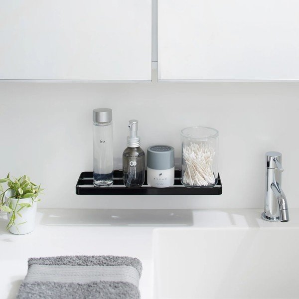 Matt fekete öntapadós acél fürdőszobai polc Film Hook – YAMAZAKI-image-2