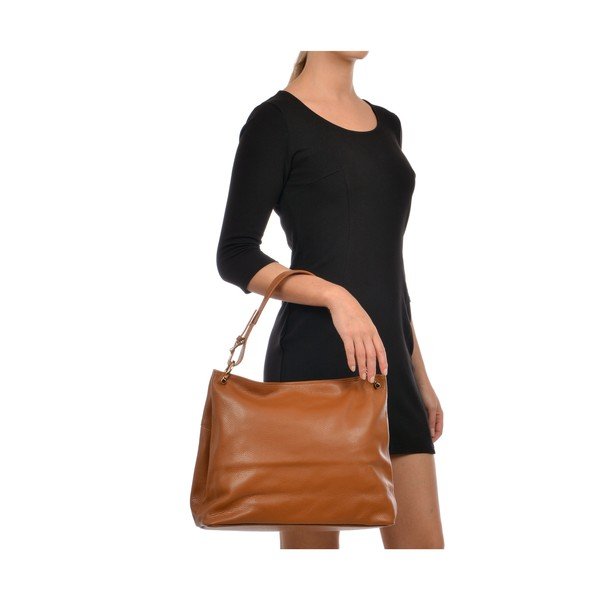 Sisma konyakbarna bőr kézitáska - Mangotti Bags-image-2