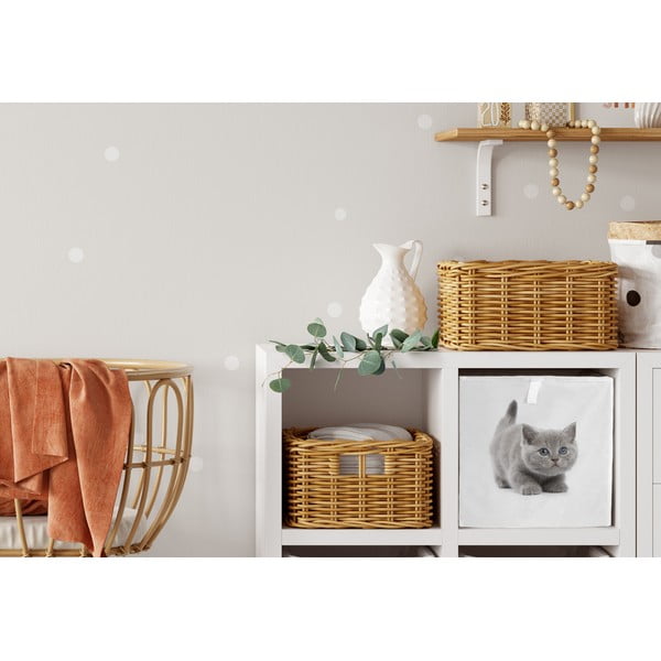 Fehér textil játéktároló doboz  32x32x32 cm The Cutest Ones – Butter Kings-image-1