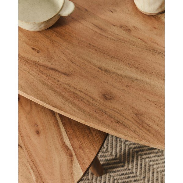 Akácfa tárolóasztal szett 2 db-os 60x61 cm Duvani – Kave Home-image-2