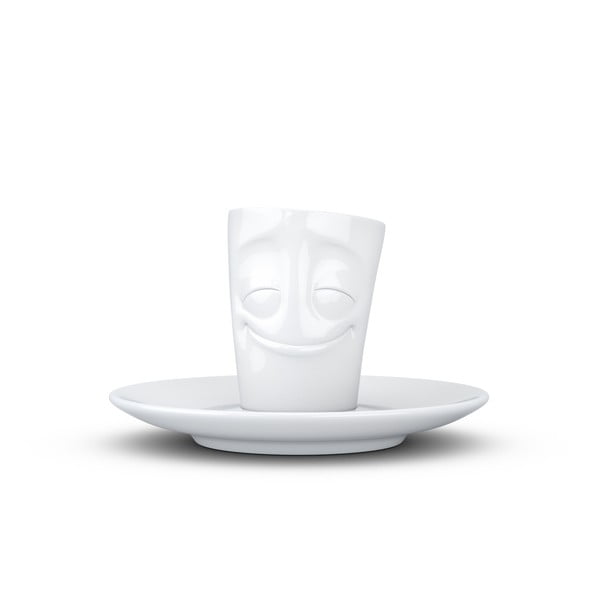 Fehér álmodozó porcelán csésze és csészealj, 80 ml - 58products