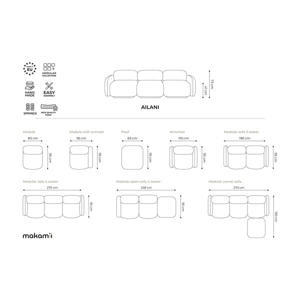 Bézs buklé moduláris lábtartó Ailani – Makamii-image-4