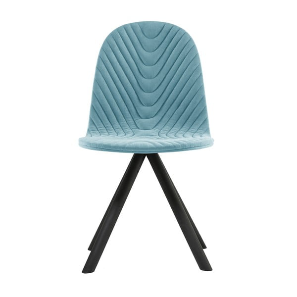 Mannequin Wave világoskék szék fekete lábakkal - Iker