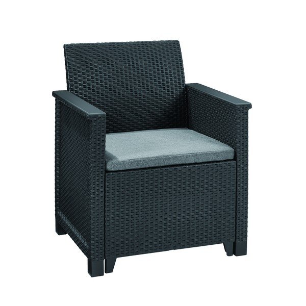 Sötétszürke műrattan kétszemélyes kerti lounge szett Elodie – Keter-image-1