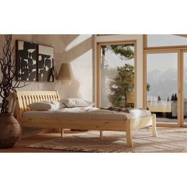 Natúr színű borovi fenyő egyszemélyes ágy 90x200 cm Tonja – Olivia Living-image-3
