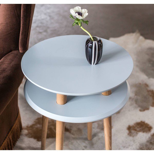 UFO sötétszürke tárolóasztal, ⌀ 45 cm - Ragaba-image-1