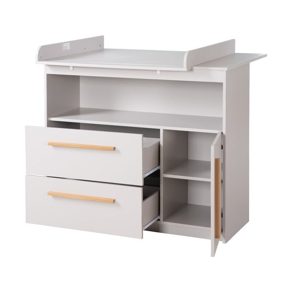 Világosszürke gyerek komód pelenkázó feltéttel 107x98x75 cm Lea – Roba-image-4