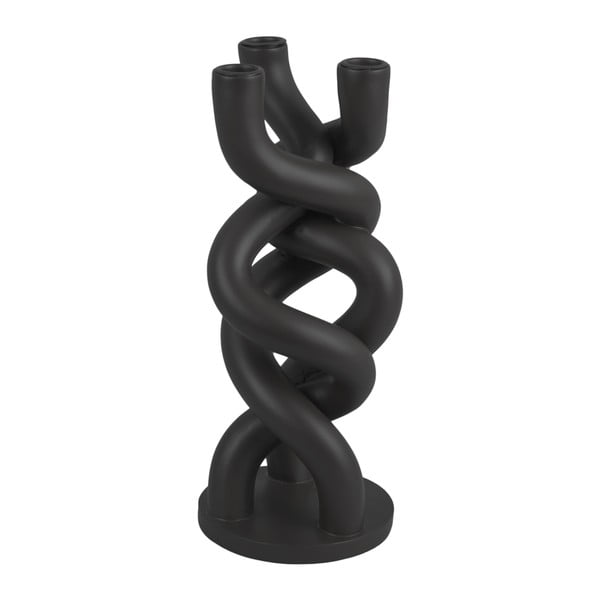Twisted fekete kerámia gyertyatartó 3 gyertyához, magasság 31,4 cm - PT LIVING