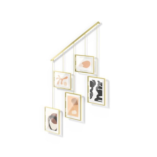 Aranyszínű fém fali képkeret szett 5 db-os 66x69 cm Exhibit – Umbra-image-4