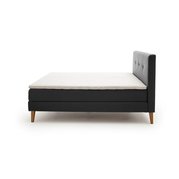 Antracitszürke boxspring ágy 160x200 cm Stockholm – Meise Möbel-image-4