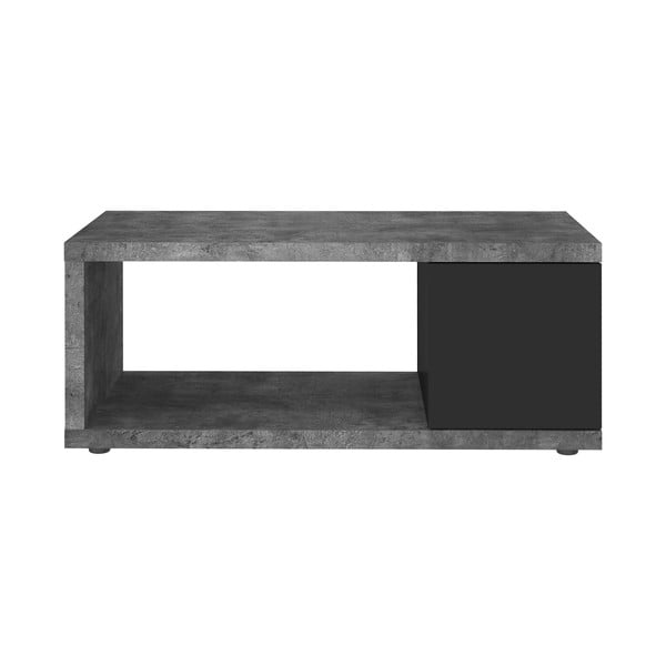Fekete-sötétszürke dohányzóasztal beton dekorral 55x105 cm Berlin – TemaHome