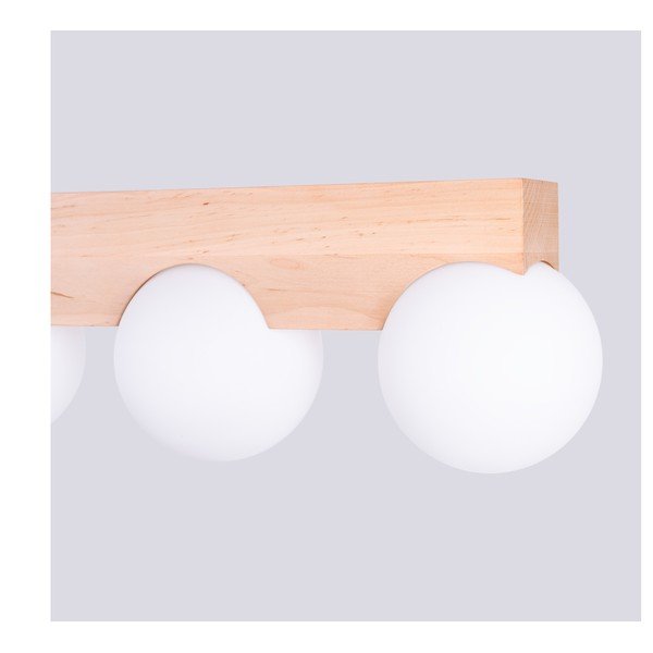 Fehér-natúr színű mennyezeti lámpa üveg búrával ø 12 cm Solum – Sollux-image-4