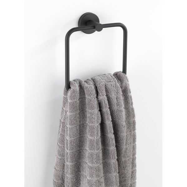 Matt fekete fali rozsdamentes acél törölközőtartó Bosio – Wenko-image-1