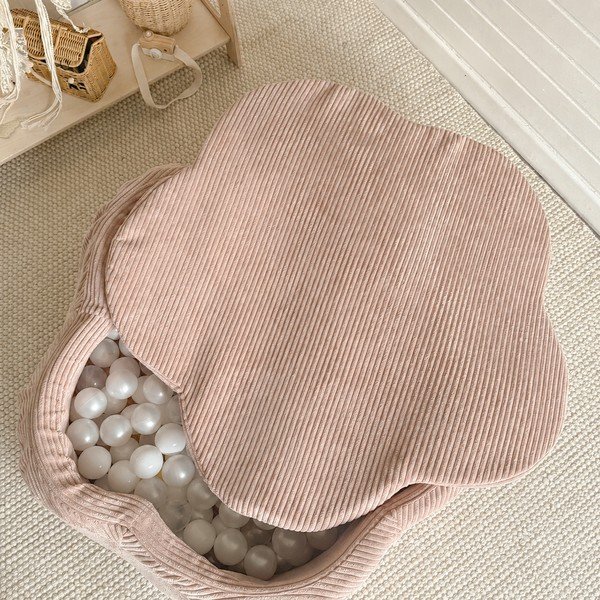 Rózsaszín kordbársony labdamedence ø 90 cm magasság 30 cm – Meowbaby-image-2