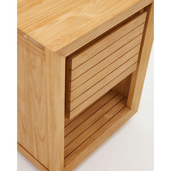 Natúr színű alacsony  teakfa mosdó alatti szekrény 60x80 cm Saula – Kave Home-image-4