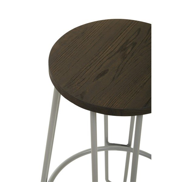 Szürke-sötét natúr színű szilfa bárszék (ülésmagasság 75 cm) District – Premier Housewares-image-4
