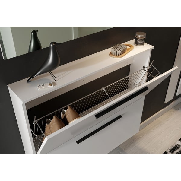 Fehér függő cipőtartó billenő fiókokkal Utah - Germania-image-4