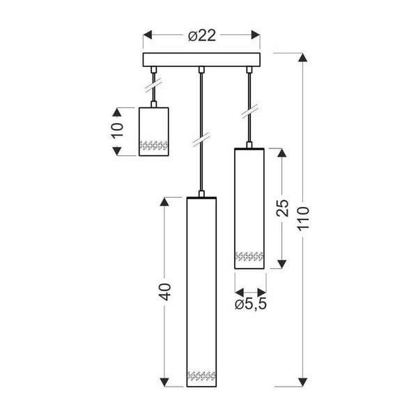 Sárga-fekete függőlámpa fém búrával ø 22 cm Tubo – Candellux Lighting-image-1