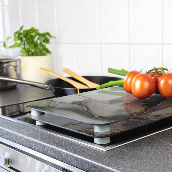 Edzett üveg tűzhely fedőlap szett 2 db-os 52x30 cm Abdeckplatte  – Wenko-image-1
