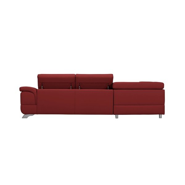 Gamma piros bőr hatású kinyitható sarokkanapé, bal oldali - Windsor & Co Sofas-image-2