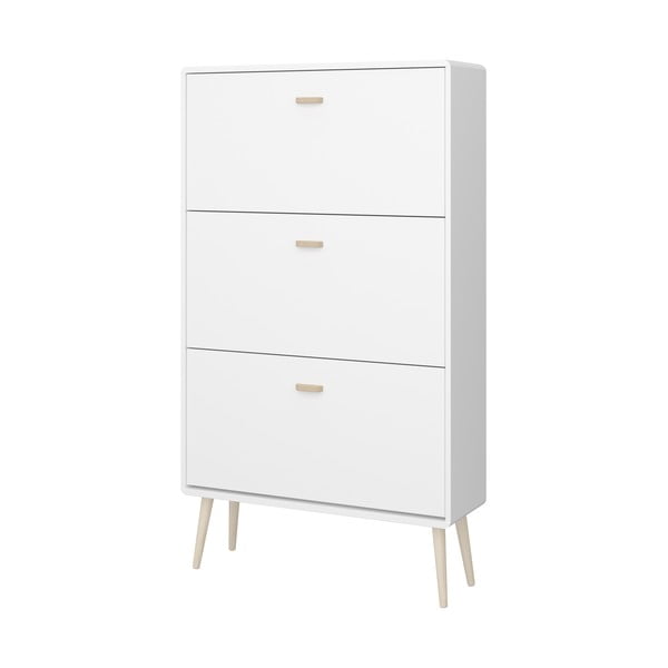 Fehér billenő ajtós cipőtartó Mino - Tvilum-image-1