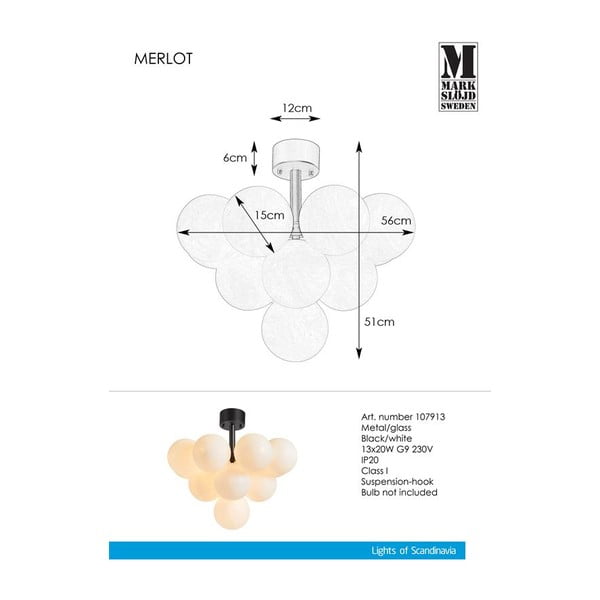 Merlot Plafond 13L Black mennyezeti lámpa - Markslöjd-image-2