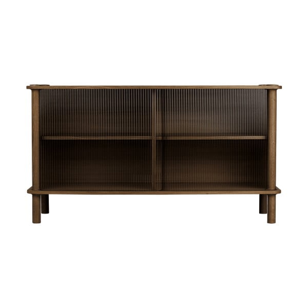 Barna tölgyfa tálalószekrény tolóajtóval 135x73,5x48 cm Italic – UMAGE
