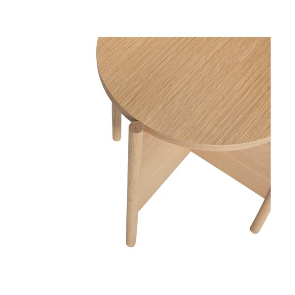 Kerek tárolóasztal tölgyfa dekorral ø 45 cm Heritage – Hübsch-image-2