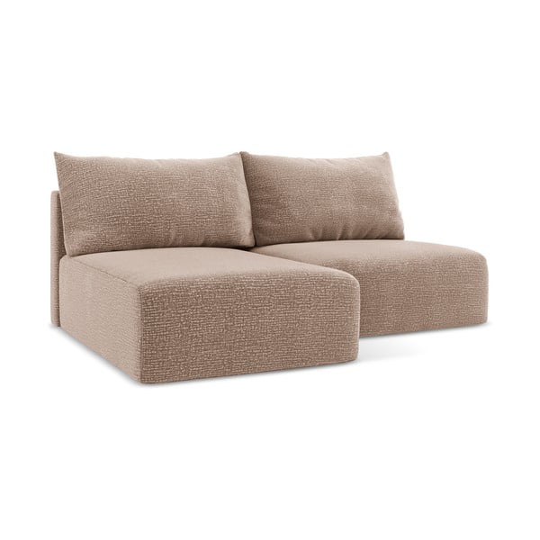 Világosbarna kinyitható-tárolóhelyes sarokkanapé (bal oldali) Kalena – Makamii-image-1