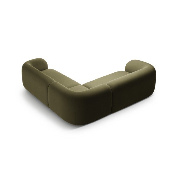 Zöld bársony sarokkanapé Kate – Micadoni -image-2