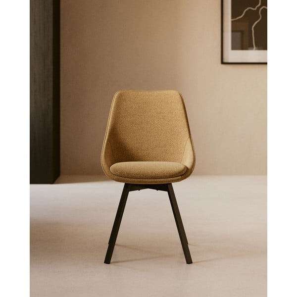 Haston mustársárga forgószék - Kave Home-image-1