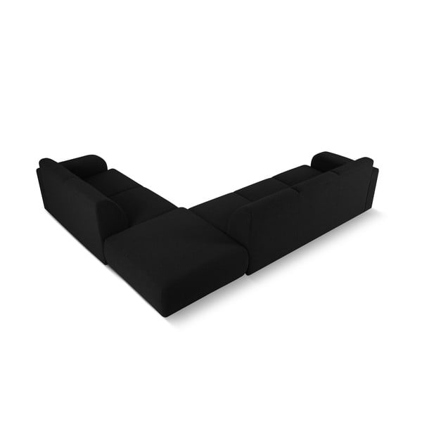 Fekete buklé sarokkanapé (jobb oldali) Molino – Micadoni Home-image-3