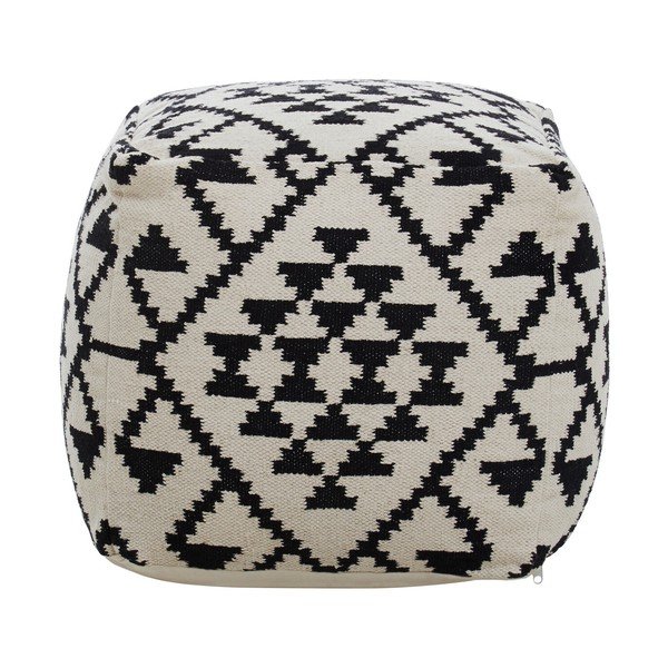 Fekete-fehér puff Cefena – Premier Housewares-image-1
