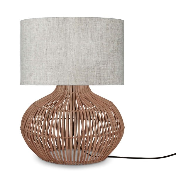 Krémszínű-natúr színű asztali lámpa textil búrával (magasság 48 cm) Kalahari – Good&Mojo