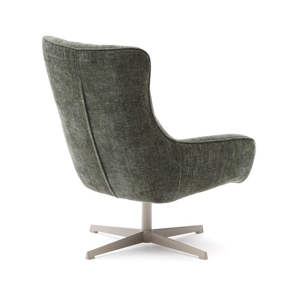 Szürkészöld forgó zsenília fotel Teryl – Kave Home-image-3