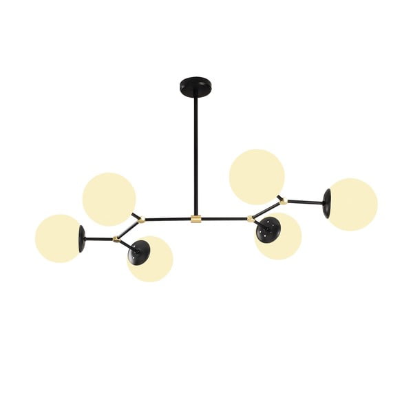 Fekete-fehér függőlámpa üveg búrával Damar – Opviq lights-image-3